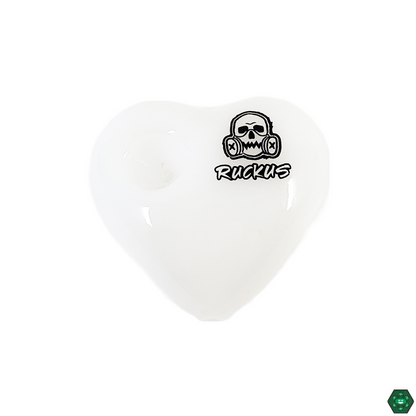  Ruckus Glass Heart Spoon in hand, illustrating its comfortable grip and artistic design, making it a unique gift or collector's item.