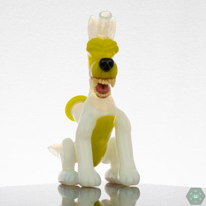 Ryan Kane Full Body Open Mouth Wolf - Secret White & Roswell - @Ryankane_glass - HG