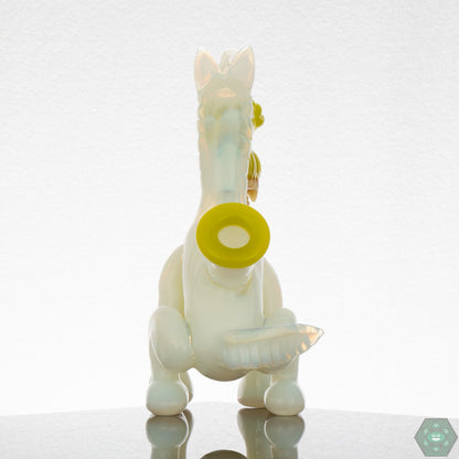 Ryan Kane Full Body Open Mouth Wolf - Secret White & Roswell - @Ryankane_glass - HG