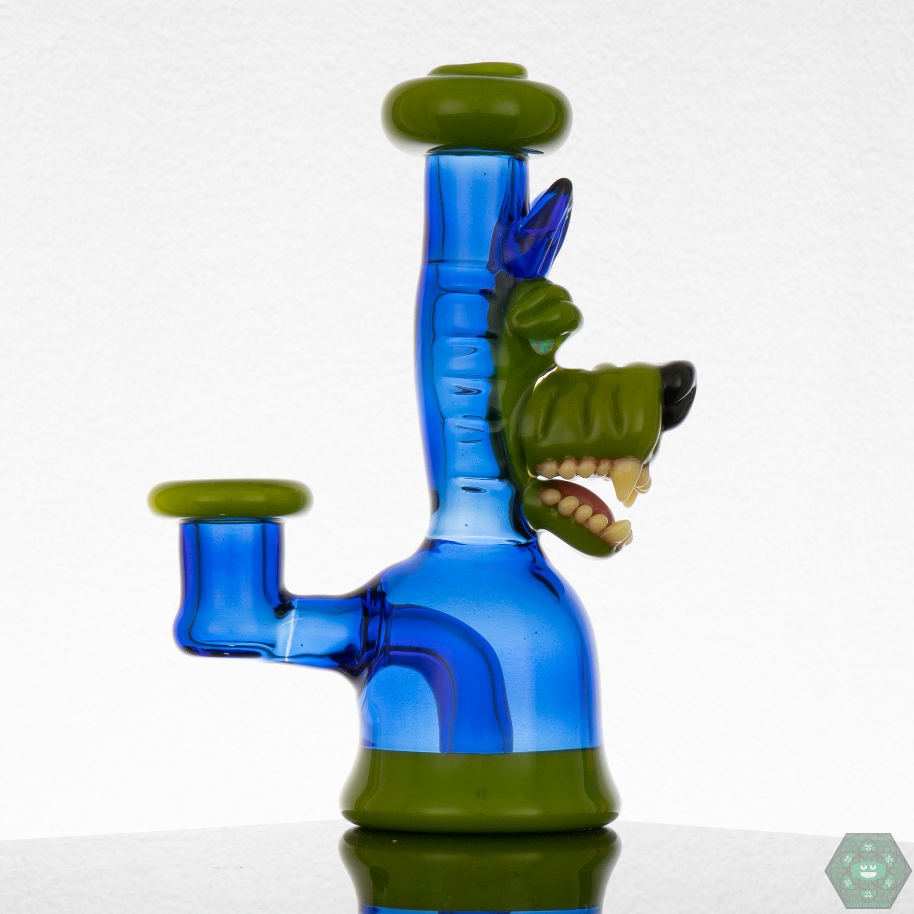 Ryan Kane Open Mouth Jammer - Light Cobalt & Timber - @Ryankane_glass - HG