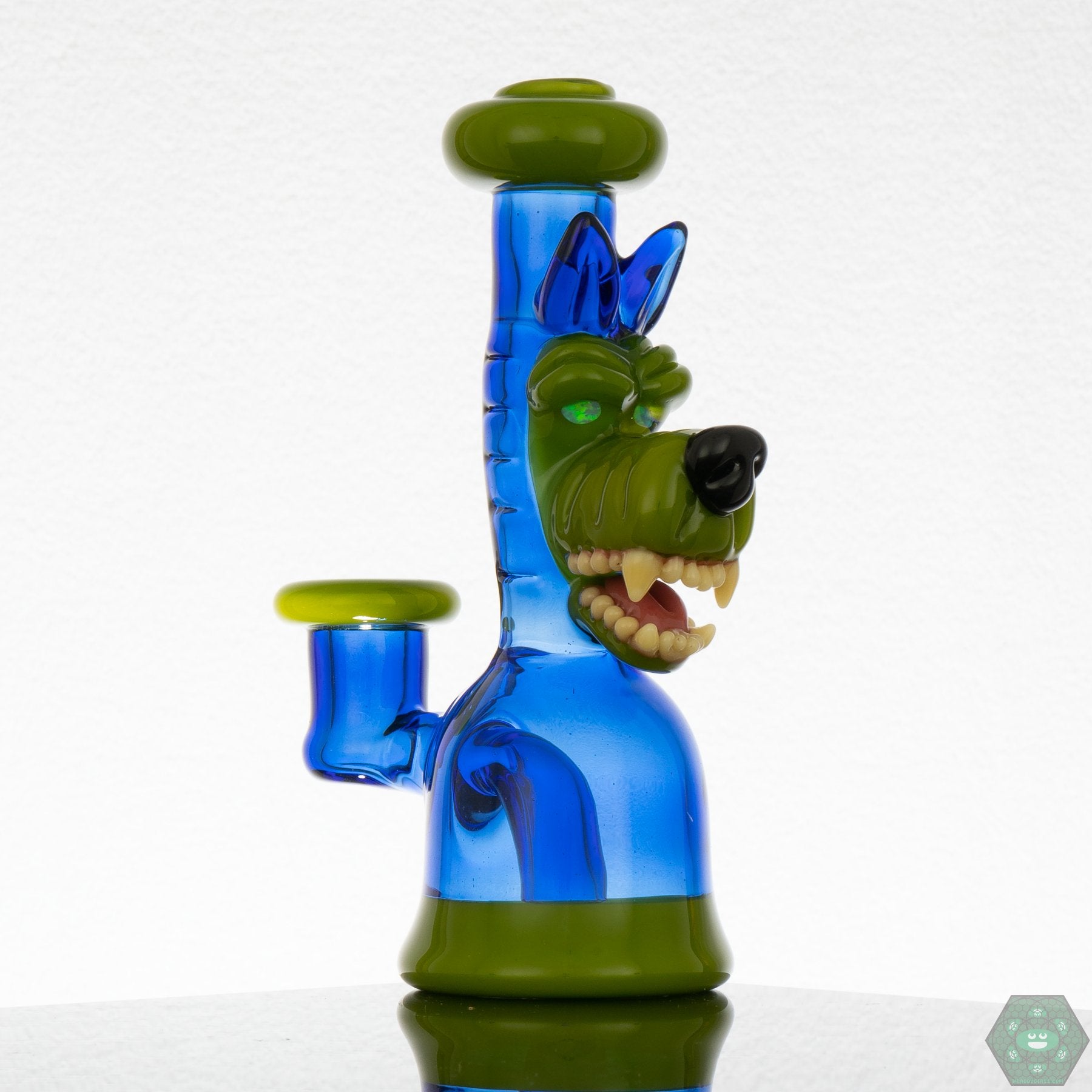 Ryan Kane Open Mouth Jammer - Light Cobalt & Timber - @Ryankane_glass - HG