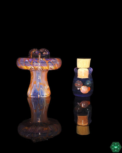 Ryan Teurfs Honeycomb Spinner Cap, designed for precision airflow with a honeycomb feature providing smooth, even airflow, made with quality glass for durable regular use.