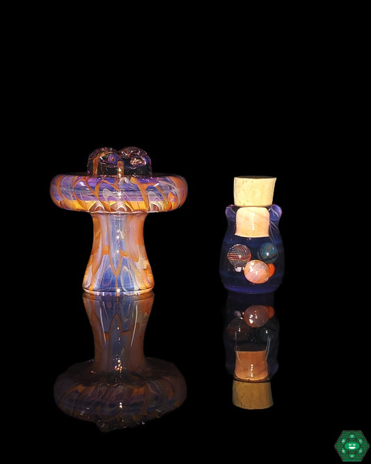 Ryan Teurfs Honeycomb Spinner Cap, designed for precision airflow with a honeycomb feature providing smooth, even airflow, made with quality glass for durable regular use.