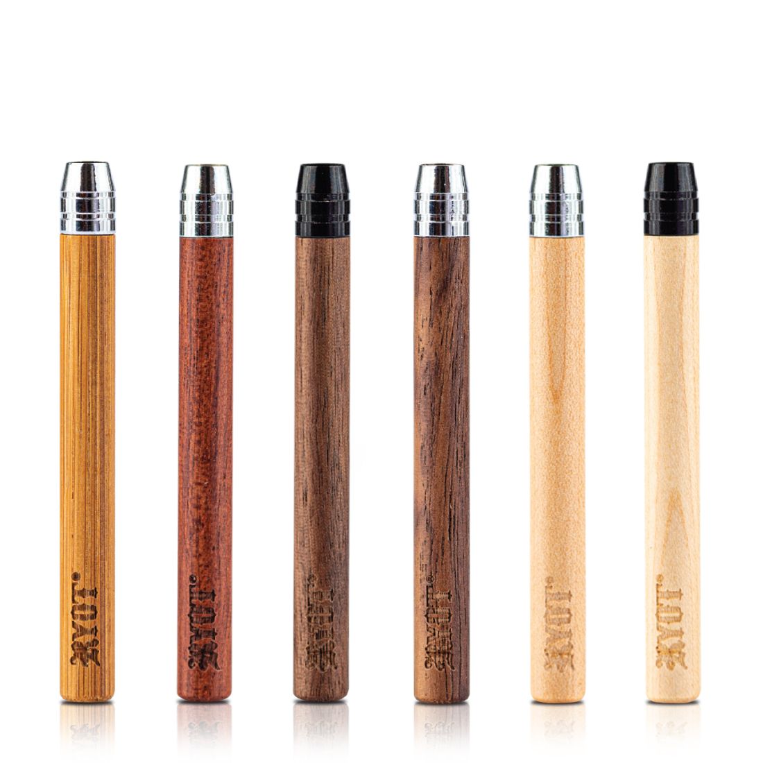 RYOT Long Wooden Hitter Bat Pipe, a sleek and stylish wooden smoking pipe crafted from premium walnut, rosewood, maple, and bamboo. Ideal for natural, on-the-go use, these discreet pipes keep fingers tar-free. Available in a variety of wood types, they offer both functionality and style.