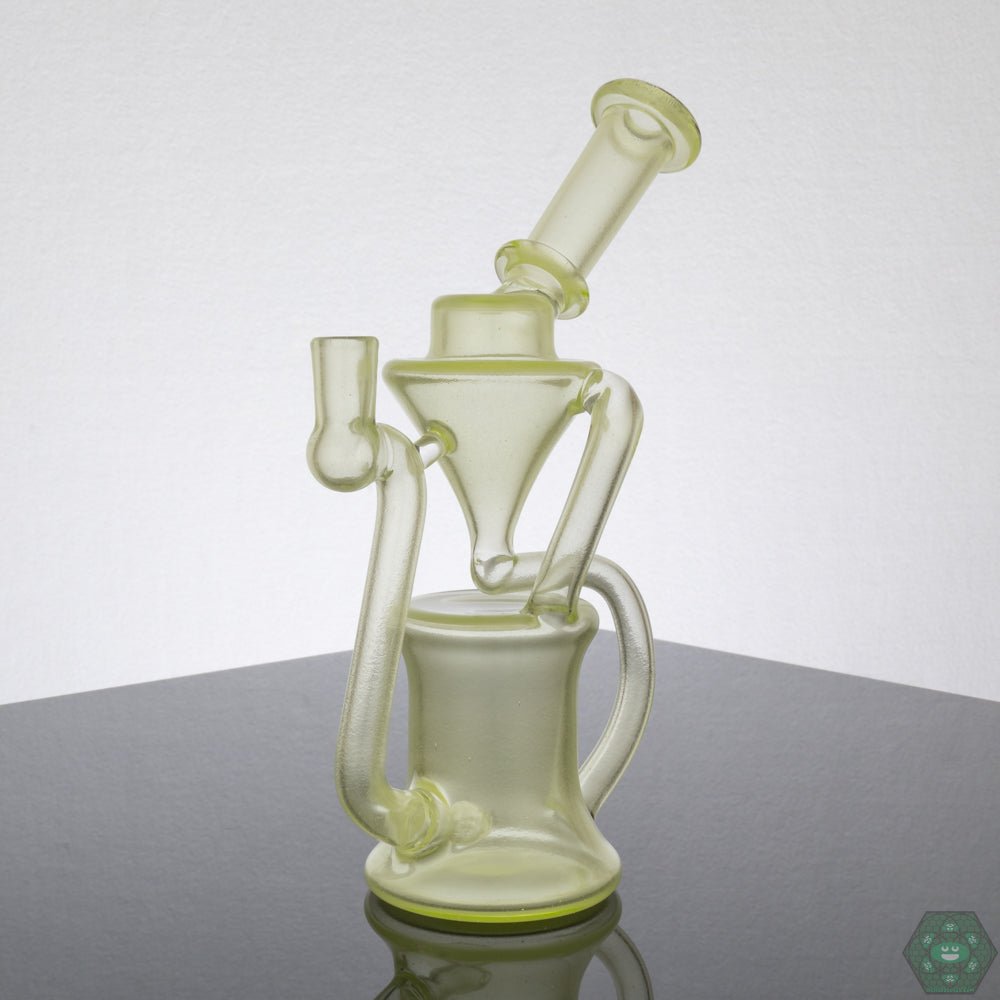Shadooba Glass Recycler - Lime Over White Satin - @Shadooba - HG