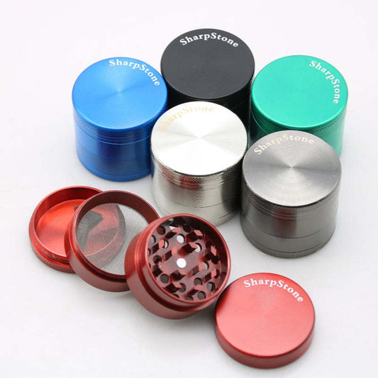 Sharpstone 55mm 4-Piece Aluminum Grinder, a durable herb grinder with a sharp teeth design for consistent grinding, perfect for everyday use, compact and efficient.


