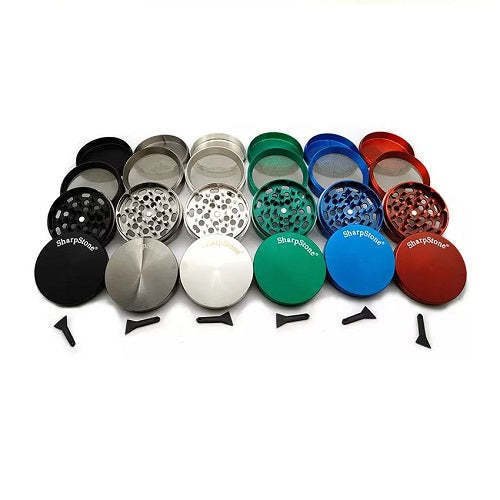 Sharpstone 63mm 4-Piece Grinder, large capacity and durable, offering smooth and efficient herb grinding with durable aluminum construction.