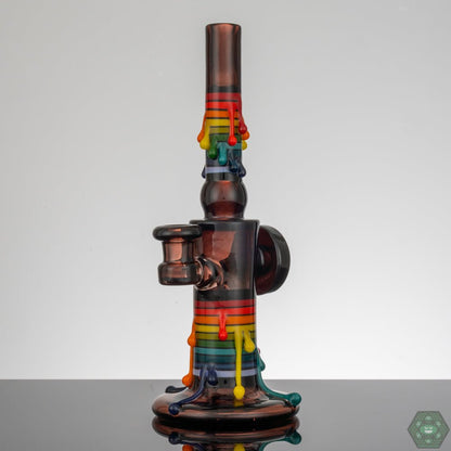 Skrillinger Glass Hypercandle with a 2-hole percolator and 10mm joint, designed for smooth hits.