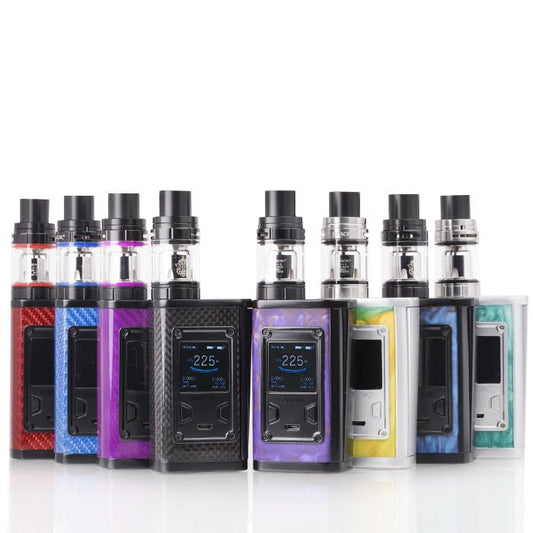 SMOK Majesty Kit in Red/Blue Resin, an advanced vape kit combining high performance with a bold design, featuring a customizable LED display and delivering consistent, high-quality vapor production, ideal for advanced users seeking both functionality and style.