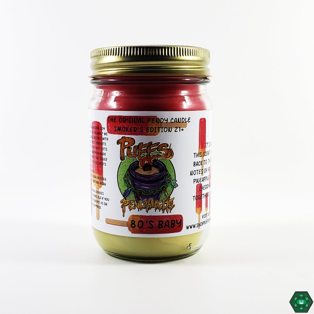 Smokers Edition Candles: Irie Vibes by Puff's, a unique aroma designed for relaxation and unwinding.