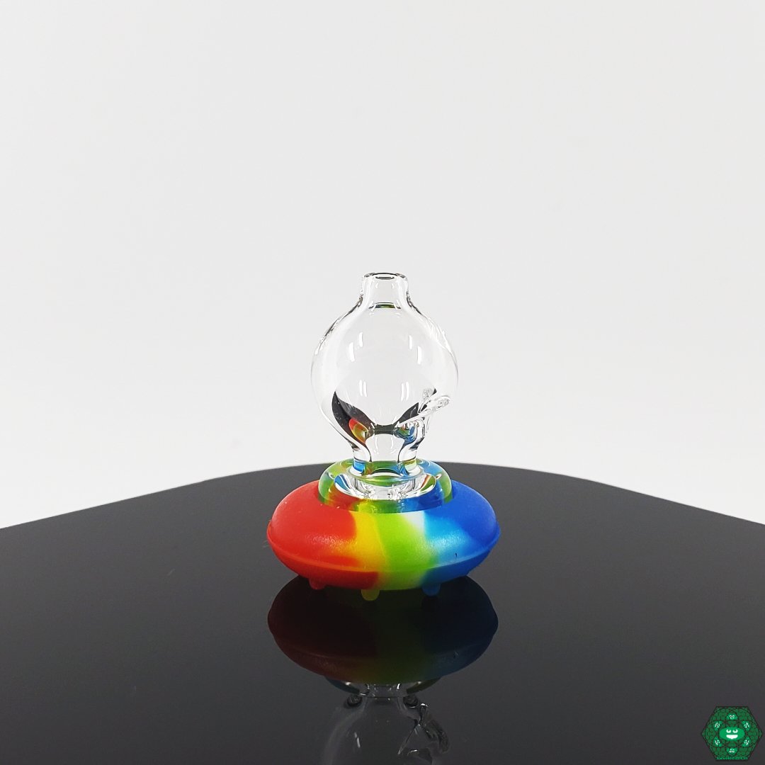 Spacewalk Glass Clear Puffco Peak Carb Cap – Designed for airflow control and improved dabbing experience.