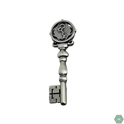 Close-up of Spirit Key Pin #2, highlighting its intricate key motif and premium enamel finish, ideal for collectors looking for a standout piece.