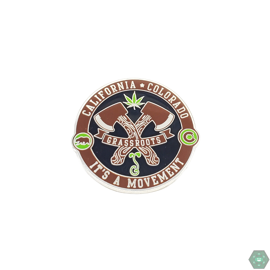  Sproutdoors Axe Pin featuring a rugged, outdoors-inspired design, crafted from durable metal to suit any adventure-loving enthusiast's collection.