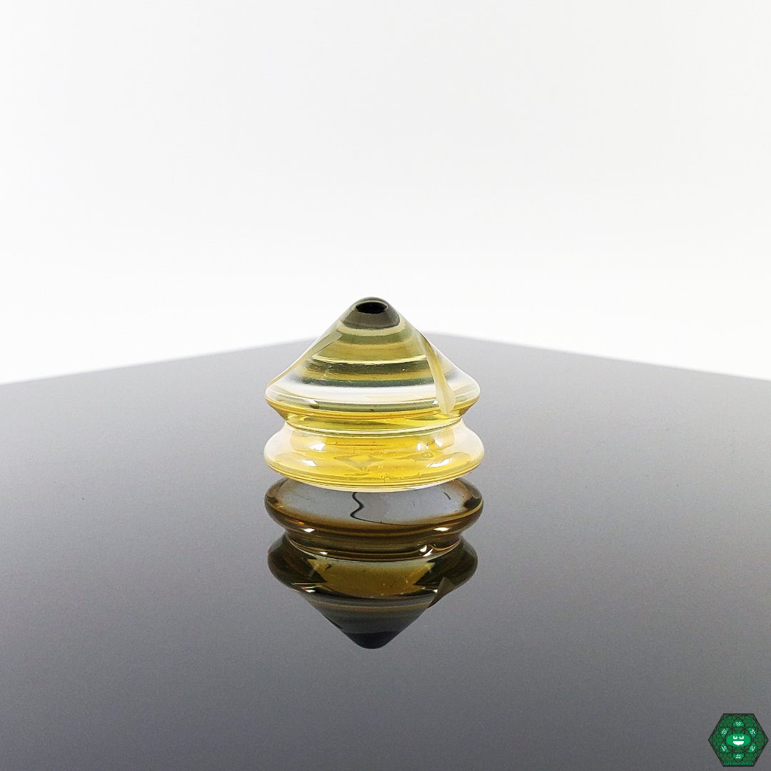  STR8 Glass Cone Spinner Cap, a cone-shaped spinner cap designed for optimal airflow control and enhanced dabbing experiences, compatible with most bangers and ideal for terp pearls to maximize vaporization, made from high-quality, heat-resistant glass for long-term use, easy to handle and perfect for concentrate enthusiasts seeking smooth dabs.


