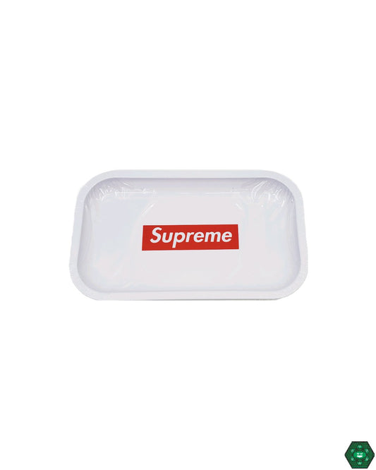 Supreme Medium Rolling Tray, a compact and iconic rolling accessory, medium-sized with Supreme branding, durable and easy to clean for everyday use, portable size ideal for on-the-go rolling, a stylish addition to any smoking accessory collection, great for organizing essentials in a compact space.