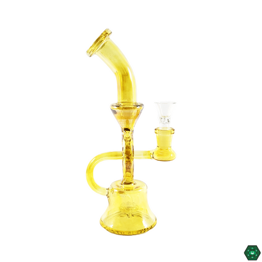 Close-up of the Swiss Perc Banger Hanger, showcasing its distinctive Swiss perc design that ensures efficient filtration and smooth draws during dabbing.