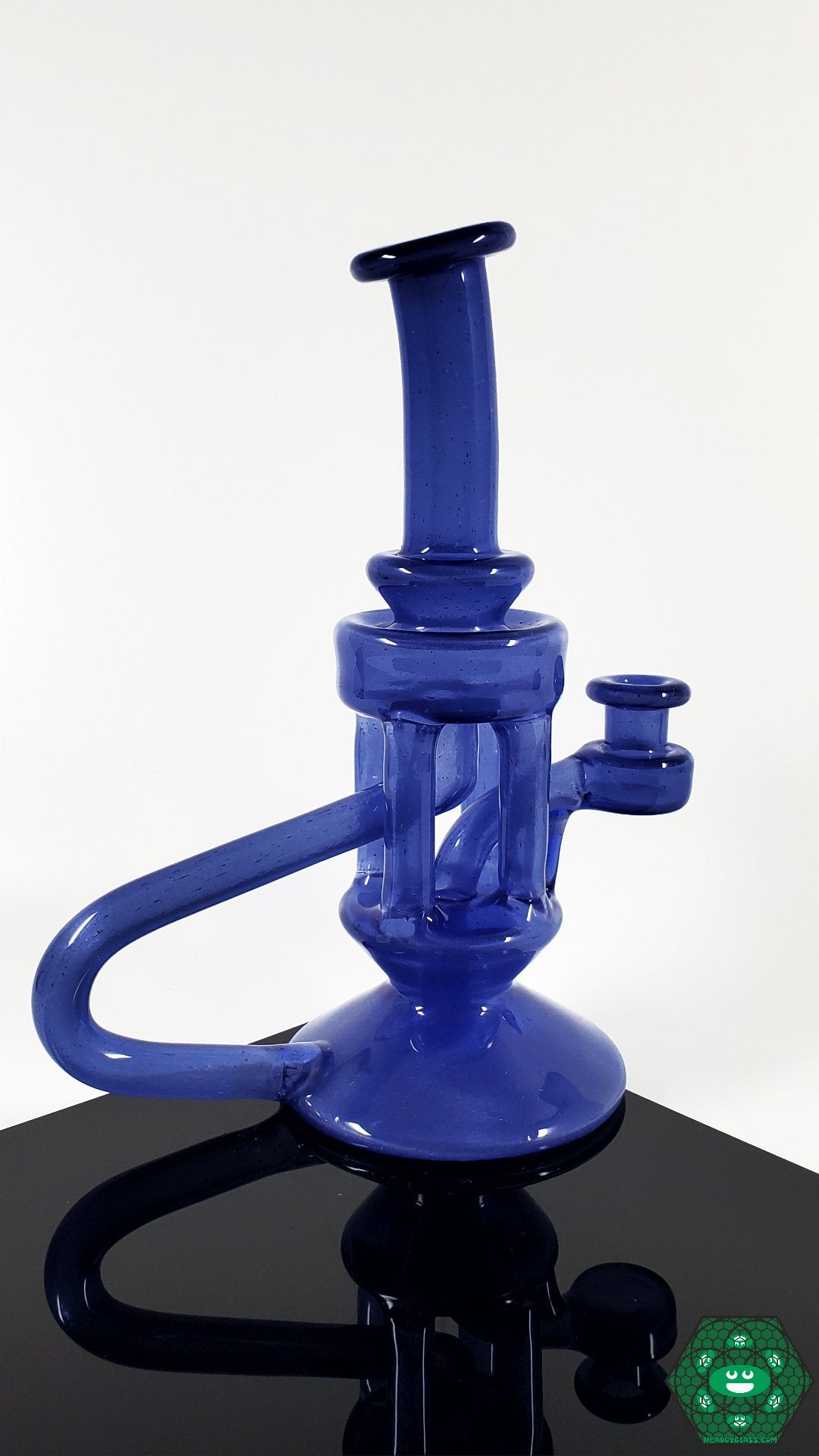 T Schmitty Quad Uptake Recycler – Sonic Blue finish with quad uptake design for smooth filtration and enhanced performance.