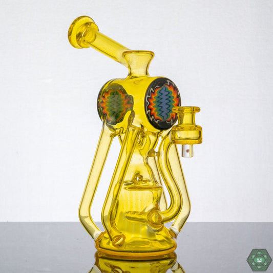  Tainted Glass Terps Recycler for enhanced terpene flavor, featuring unique filtration for smooth and flavorful dabbing.
