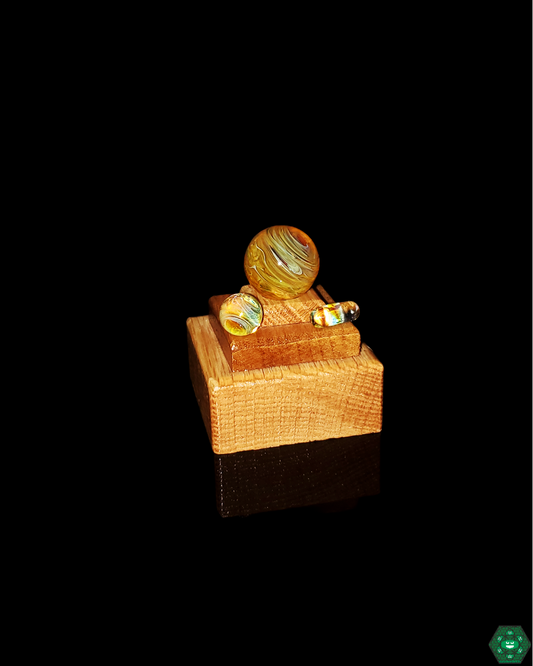 Temple Quartz NS Yellow Slurper Set, a complete terp marble and valve kit for enhanced dabbing performance.