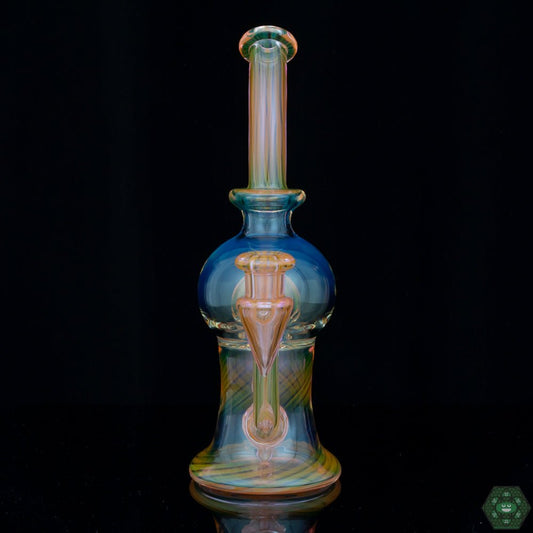 Tube Sock Glass Hustle Fumed Brain Bub #1, merging artistry with functionality, presenting a beautifully fumed glass body and mesmerizing brain-tech patterning, compact and collectible, ideal for smooth sessions in a striking design.