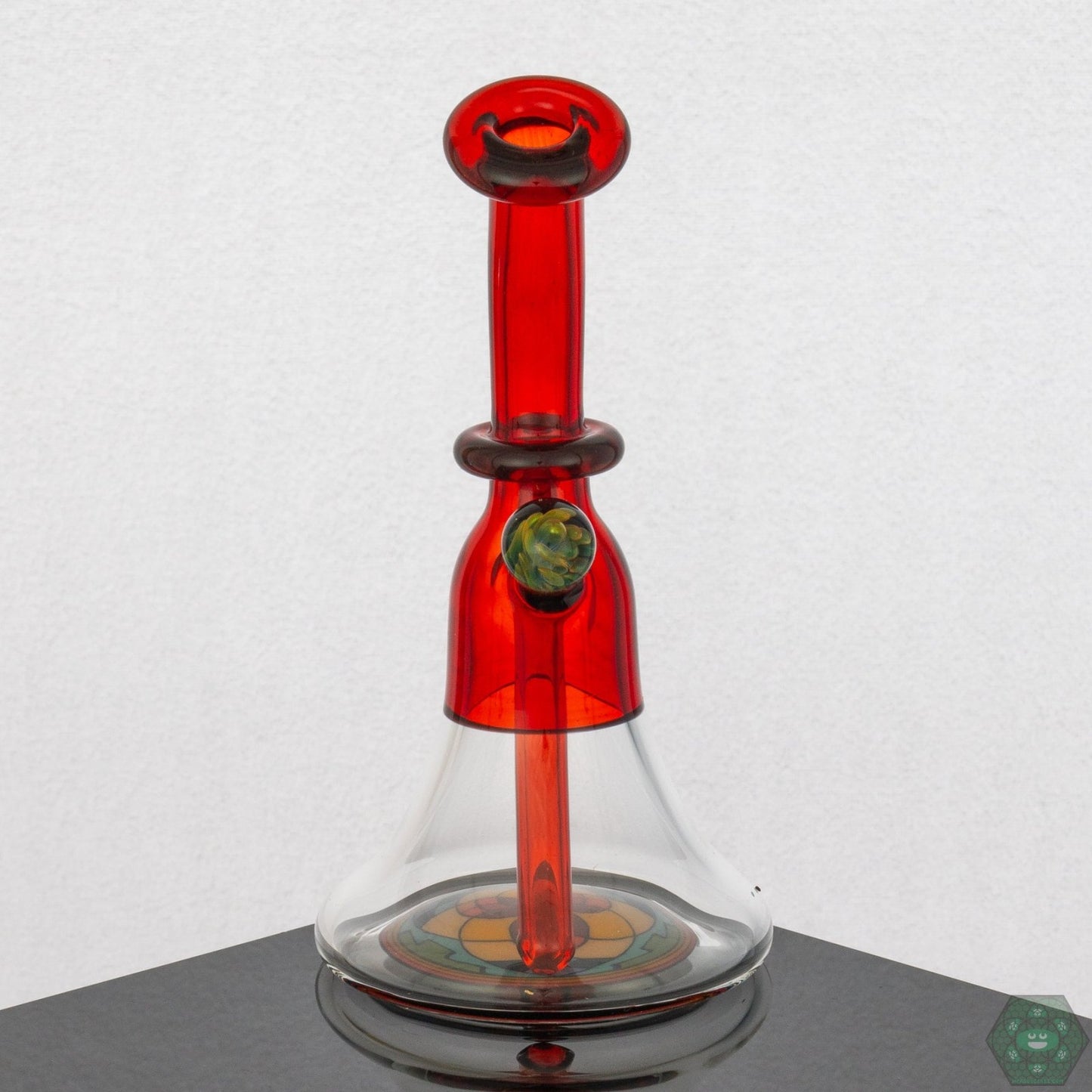 Unique Brian Jacobson Mini Tube in pomegranate glass, a must-have smoking accessory for enthusiasts.