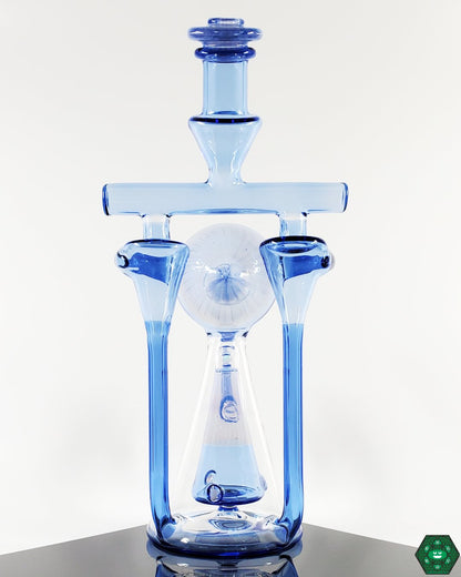 Unique Glass Recycler with Funnel Design: The OM Glass Co Double Funnel KR, showcasing a dual funnel system for smooth pulls and efficient recycling, a standout piece of glass engineering.