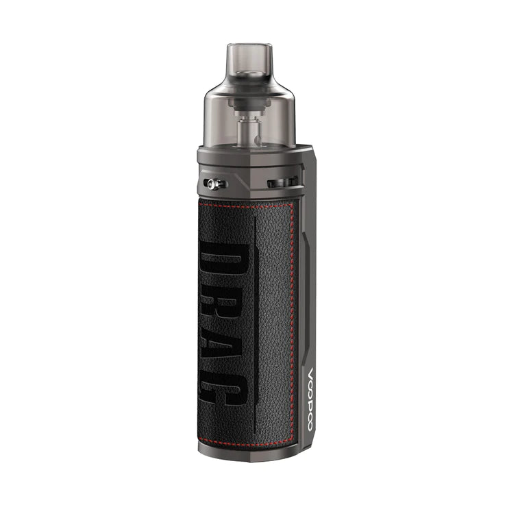 Voopoo Drag S Device, a compact pod mod system featuring a sleek and portable design, adjustable wattage for a personalized vaping experience, compatibility with Voopoo PnP coils for versatile performance, an integrated 2500mAh battery for long-lasting use, and durable zinc alloy construction with a stylish finish.