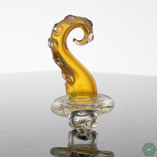Wicked Glass Tentacle Spinner Cap in Clear, featuring a unique tentacle design for optimal airflow control and smoother vapor.
