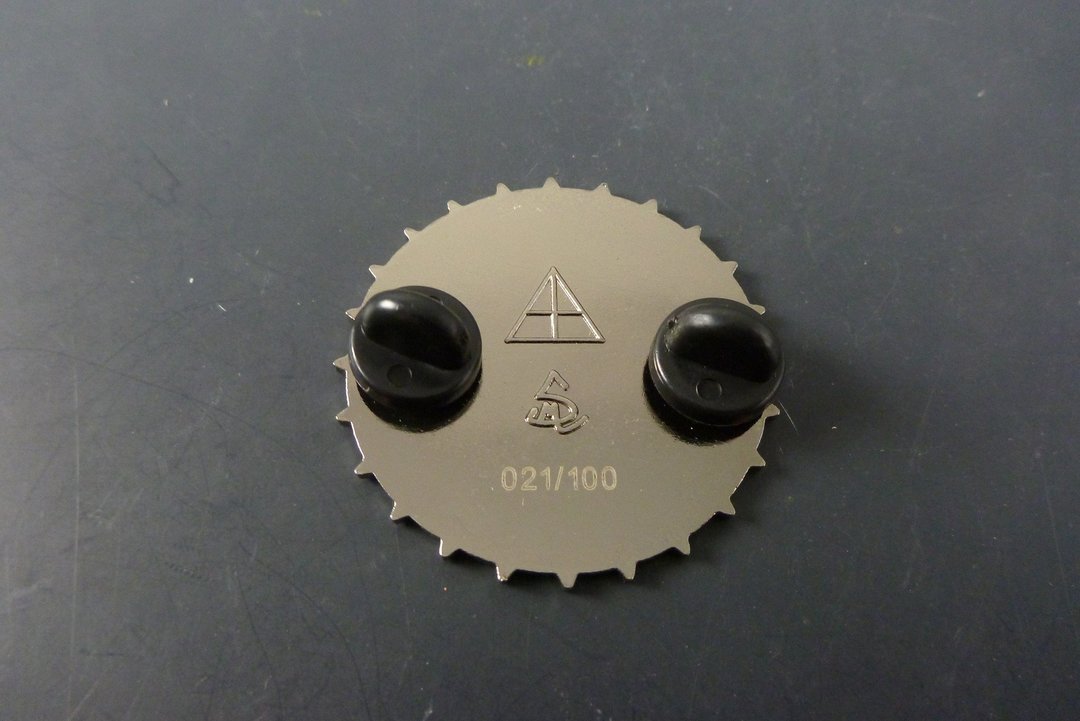  Close-up of Yellow Aztec Diamond Pin, showcasing its detailed Aztec design and premium finish, perfect for collectors and those seeking a bold accessory.